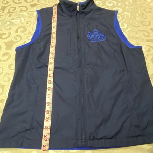 Ralph Lauren Women’s Sz M Crest Full Zip Reversible Golf Vest 6 Zip Pockets - Picture 7 of 14